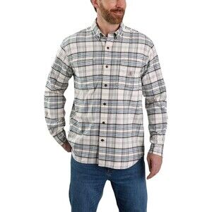 Carhartt Men's Rugged Flex Relaxed Fit Plaid Flannel Shirt Malt #105432 Size XL